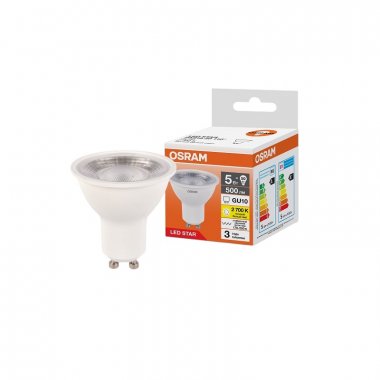 Фотография товара 'Osram 4099854321146 Светодиодная лампа LED STAR PAR16 110° 5Вт 2700К GU10 170-250В'