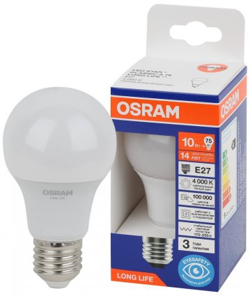 Фотография товара 'Osram 4099854186004 Лампа светодиодная LED Star груша, 806лм, 9Вт'