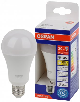 Фотография товара 'Osram 4099854185427 Светодиодная лампа LED STAR груша (A) 20Вт 2700К E27'