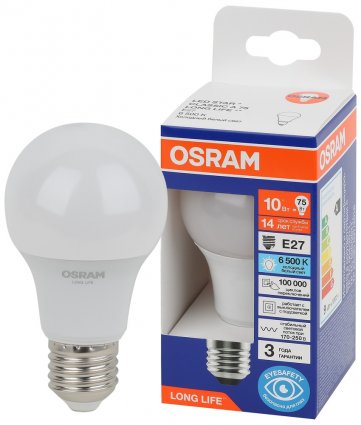 Фотография товара 'Osram 4099854186035 Лампа светодиодная LED Star груша, 806лм, 9Вт'
