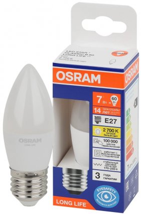 Фотография товара 'Osram 4099854186332 Лампа светодиодная LED Star свеча, 600лм, 7Вт'