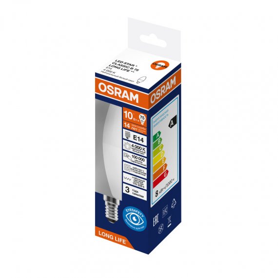 Фотография товара 'Osram 4099854186875 Лампа светодиодная LED Star свеча(В), 806лм, 9Вт'