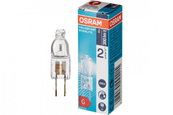 Фотография товара 'Osram 4058075094215 Капсульная галогенная лампа HALOSTAR STARLITE 20Вт 2800 G4 12В'